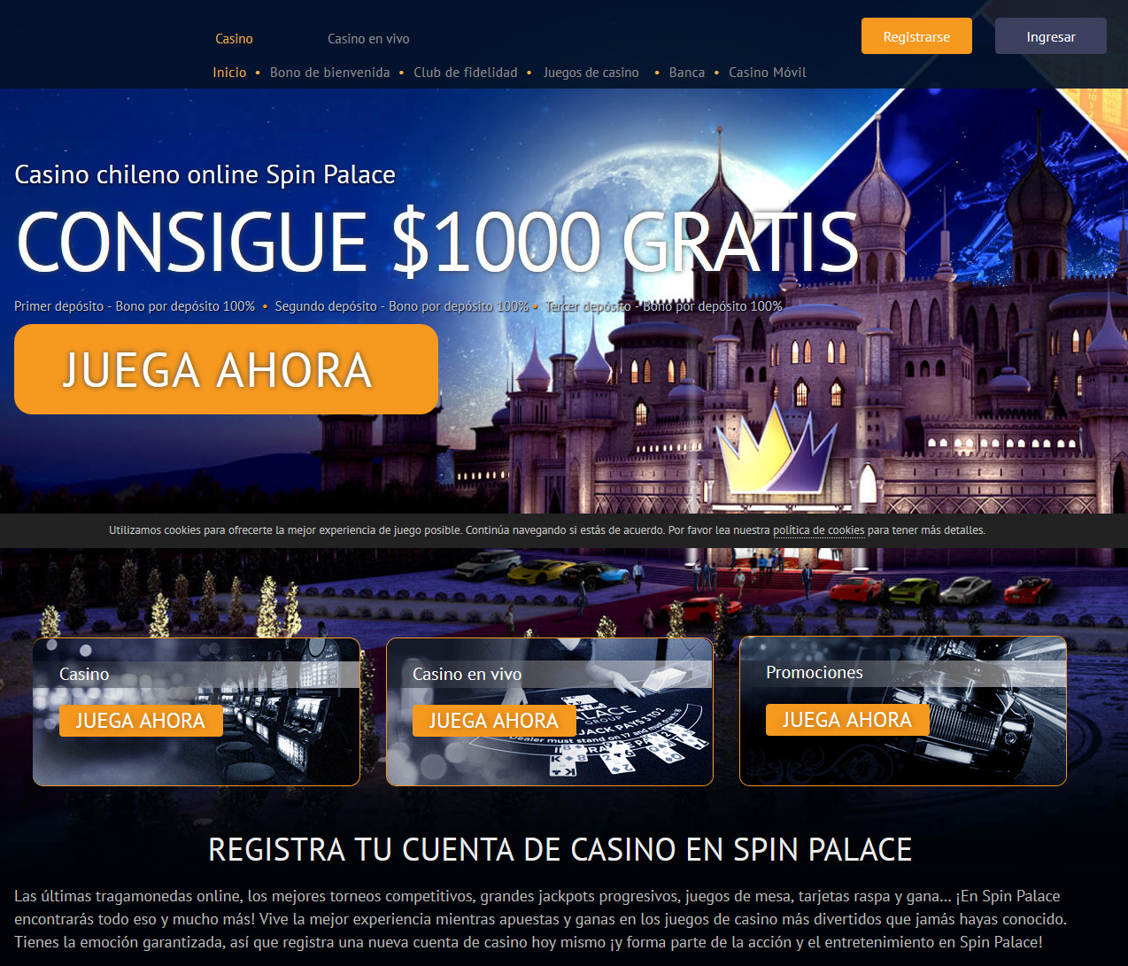 Spin Palace | Juega y gana en el Casino #1 de Chile